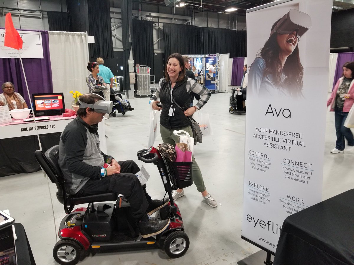 Eyeflite's tweet photo. Having a great time at the @AbilitiesExpo in New Jersey! Stop by booth 1219, immerse yourself in a #handsfree #virtualreality demo, and grab some treats!
#Eyeflite #AssistiveTechnology #VirtualReality #Gaming #ComputerAccess #HeadTracking #AbilitiesNotDisabilities #AbilitiesExpo https://t.co/qIK5PFcSlO