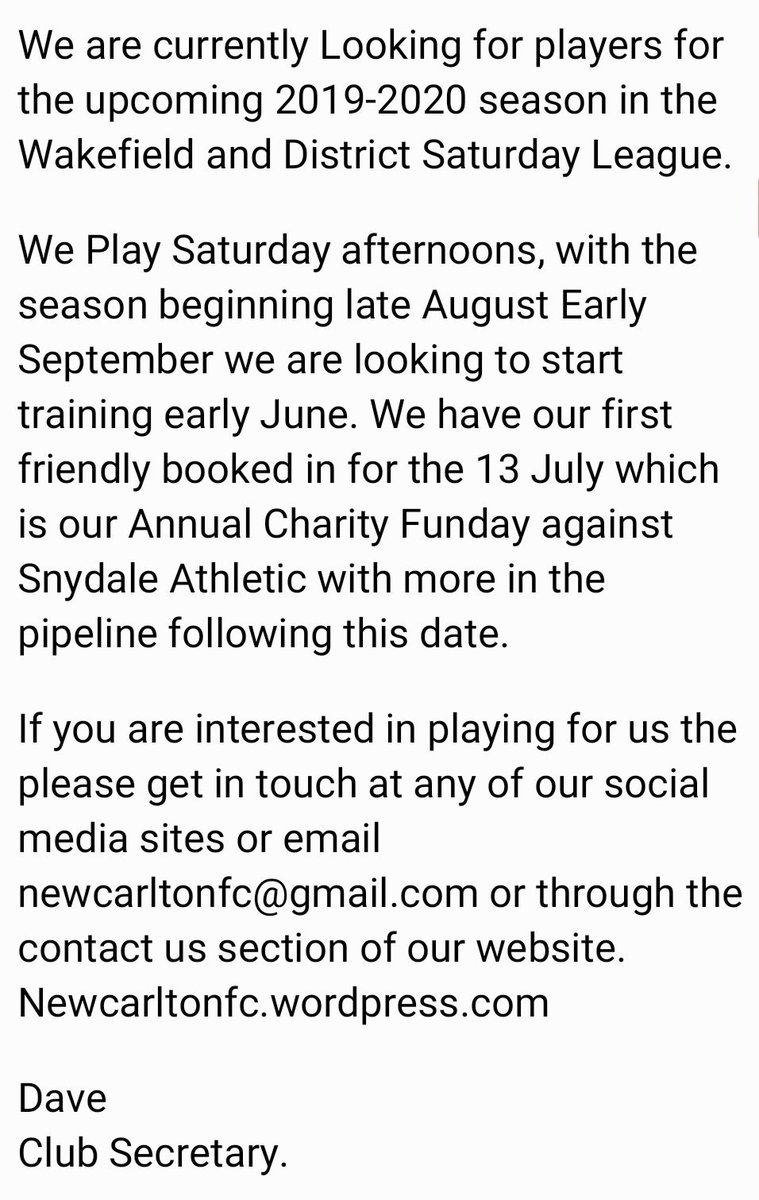 Dave Shaw (@newcarltonfc) on Twitter photo 