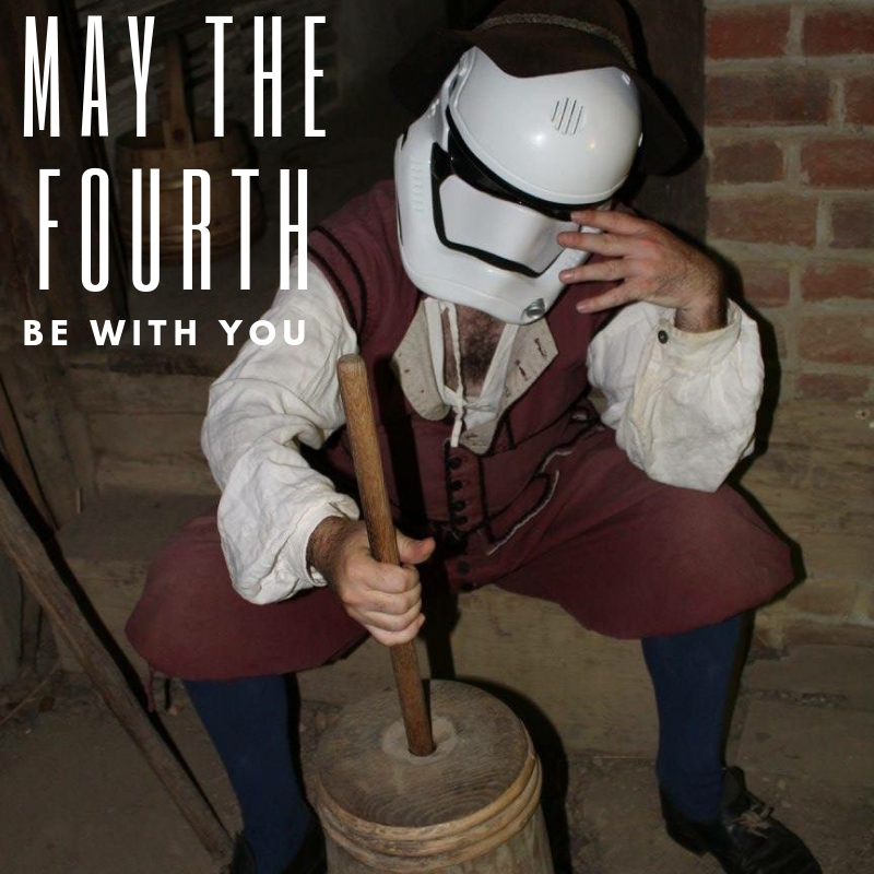 HistoricStMarys's tweet photo. We knew stormtroopers like to churn up trouble, but did you know they also like to churn butter?
#MayTheFourthBeWithYou #MayThe4th #MayThe4thBeWithYou #ChurningItUp #BigWheelsKeepOnChurnin #ChurnItUp #ChurrnItUpTo11 #StarWars #NotJustHistoryNerds #TrueNerds https://t.co/wzBdFsyFXq
