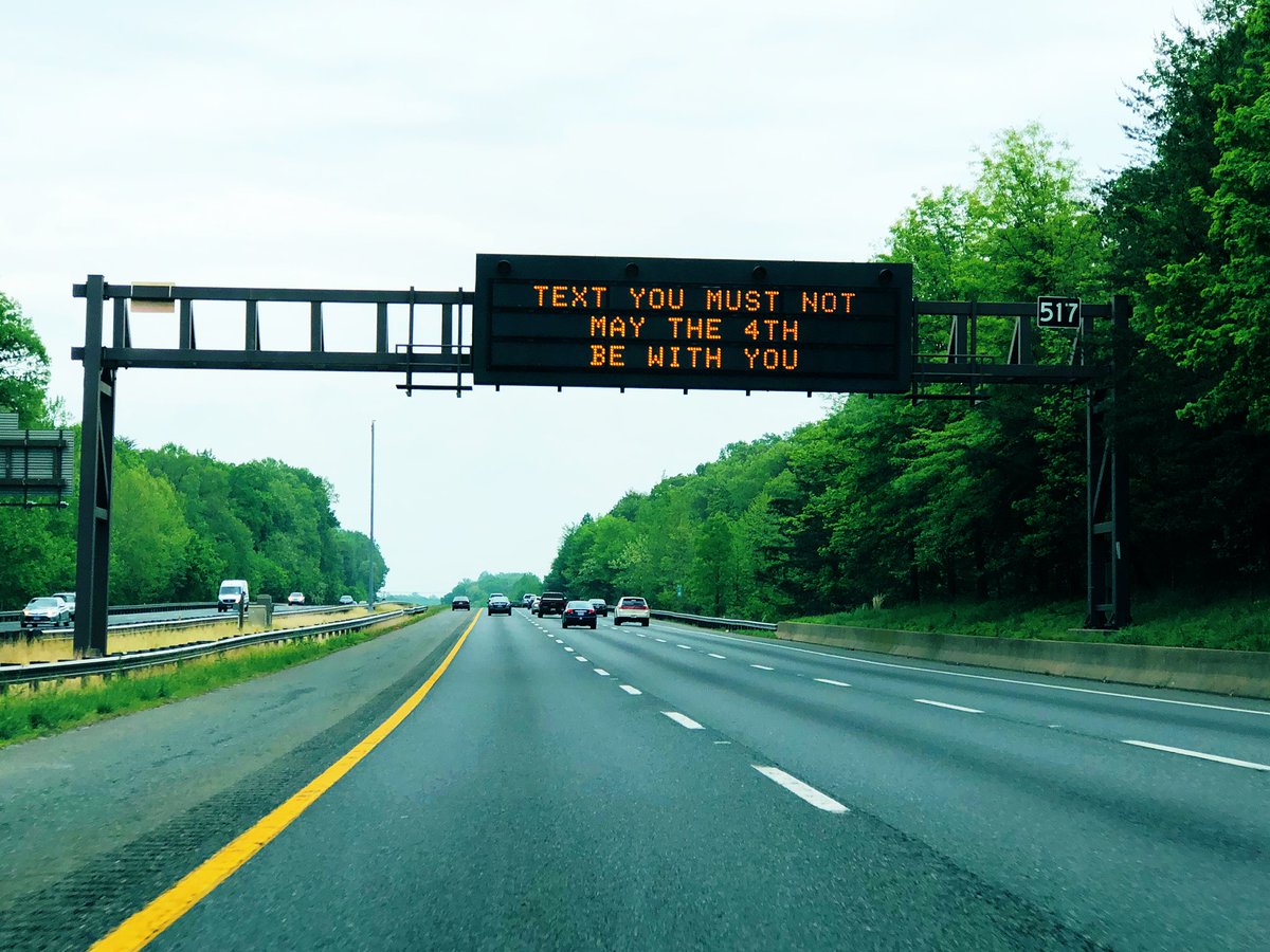 VictoriaSanchez's tweet photo. Maryland road signs #MayThe4thBeWithYou #NoImNotDriving https://t.co/1capM3A43l