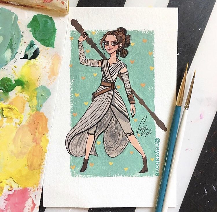 FIDM's tweet image. #MayThe4thBeWithYou, FIDM Fam! #StarWarsDay (Sketch by #FIDMGrad, Neysa Bove)