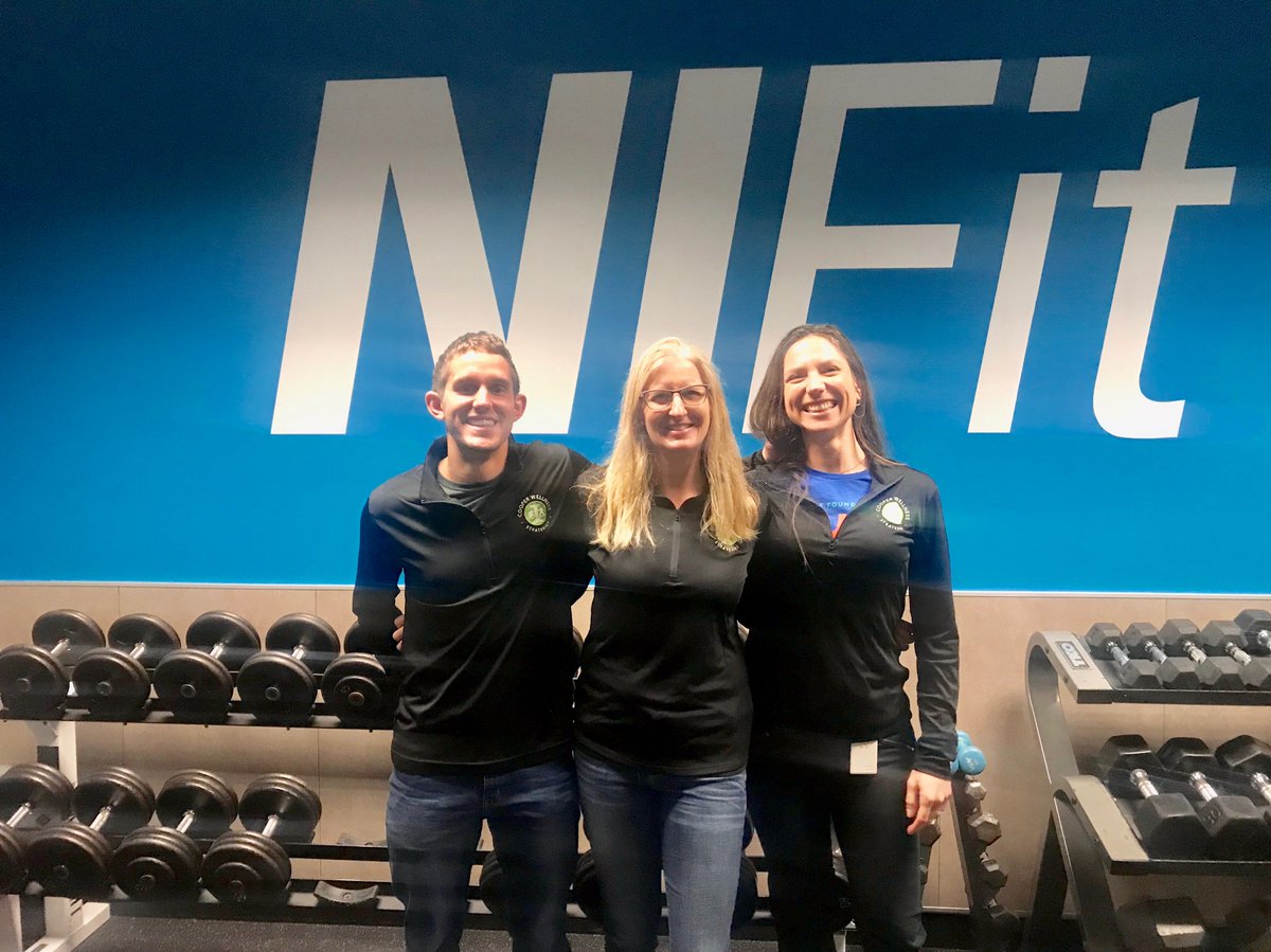 CooperAerobics's tweet photo. Our Cooper teammates from @NIglobal are sporting new #CooperWellnessStrategies gear. Keep up the great work helping employees stay healthy, Henry, Susan and Jenell! #workplacewellness #nationalinstruments #employeewellness #fitness #NIfit #workplace https://t.co/IbikzWJa2C