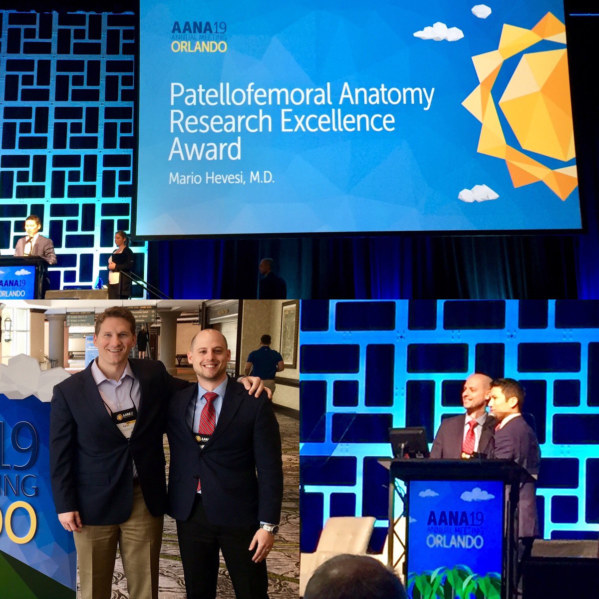 MarioHevesiMD's tweet photo. Fabulous #AANA19 meeting presenting the PF Anatomy Award winning #RIPScore from @mayoclinicsport. Truly blessed with great co-authors, support from @MayoOrthoRes, and fantastic mentors such as @DrKrych!
@ArthroscopyJ @mdcalc @MayoClinic https://t.co/lubtHcmlb1