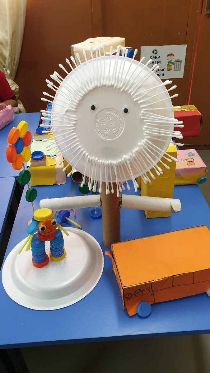 SISohar's tweet photo. Gr 2 Enabling Enterprise. Trash to Treasure: Students explore environmentalism by designing their own eco-toy using waste material.
#abqeducationgroup
#abqeducation
#abq_education https://t.co/Uk7ncSw8SB