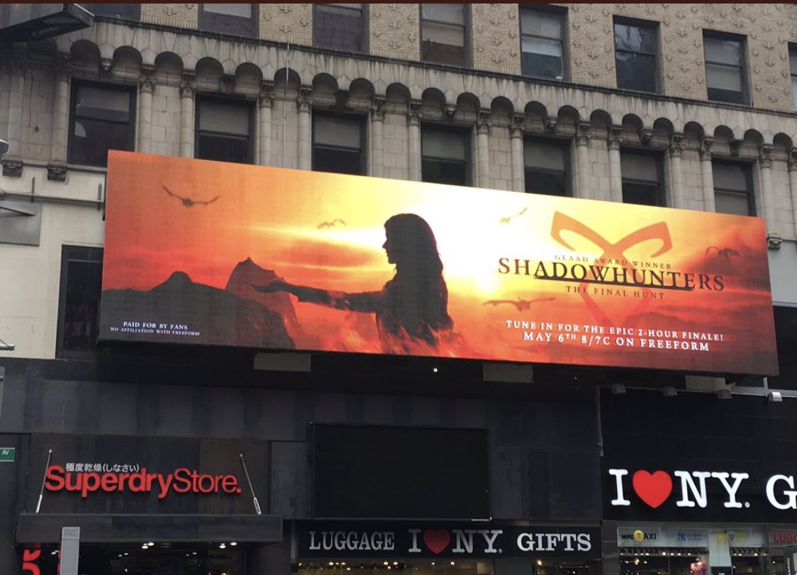 BoomBitchesSH's tweet photo. Thank you so much to @tanzerin for the first look at one of our NYC billboards, designed by @IconicNephilim 

Needless to say it’s even more incredible than we hoped. #SaveShadowhunters #Shadowhunters https://t.co/ou2AuAXLvL