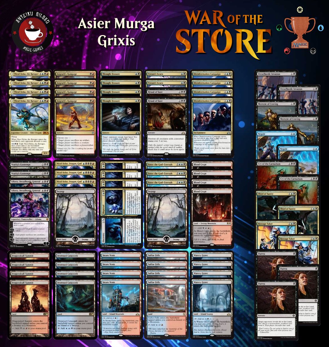 KaaaS23's tweet photo. #WaroftheStore Empezamos con la tanda de decks!! Para empezar os traigo los de Asier Murga (Anteiku Bilbao), @Grande_Chipy (Level uP), @crestongames (@mtgtempeststore) y @CarlosMoral_ (@MagicBarcelona_)
También los podeis consultar aquí:
https://t.co/z28825MyqM https://t.co/cFMukeGDB2