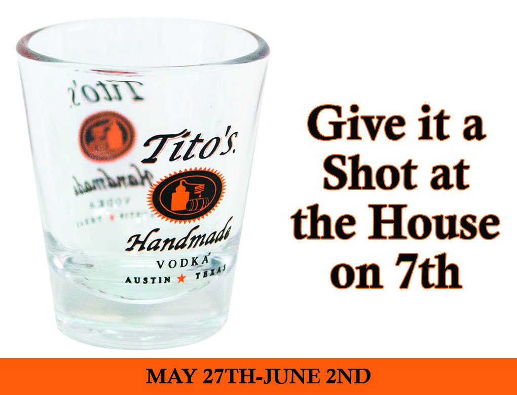 HouseOn7th's tweet photo. Never had Tito’s Handmade Vodka before? Give it a shot at the House on 7th! Tito's Handmade Vodka 
#Tito's #Houseon7 https://t.co/w9rAFgiWjX