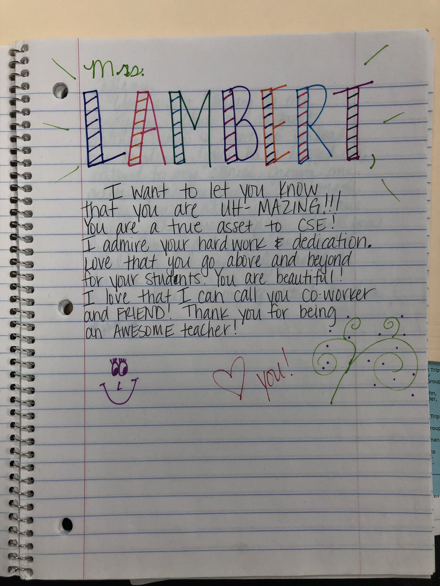 KimCoe5's tweet photo. “Pass the Positive” spiral notebooks are making their way around China Spring Elementary School. It wasn’t my idea but I love that a teacher or staff member joined in on passing the positivity. I LOVE THIS SCHOOL!#ourWHY #powerofpositivity https://t.co/2VzWZgMN5T