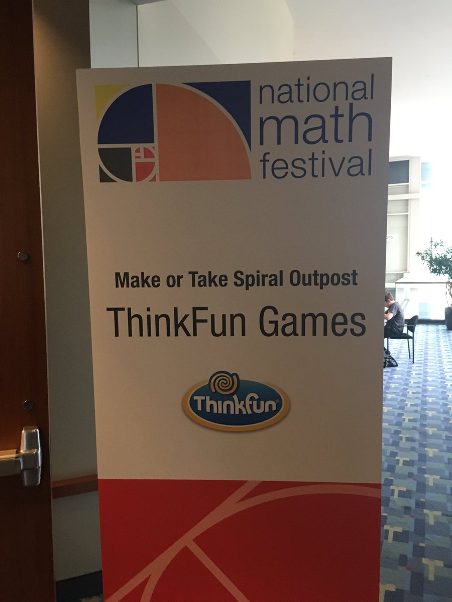 TheAlanaFilter's tweet photo. Come play @ThinkFun games in room 209C at #2019NMF! We’ll be here until 4pm today. We have fan favorites like #BalanceBeans, #GravityMaze, #MathDice, and more! 😊 #ThinkFun @NatMathFestival https://t.co/1Mms4aCfB3
