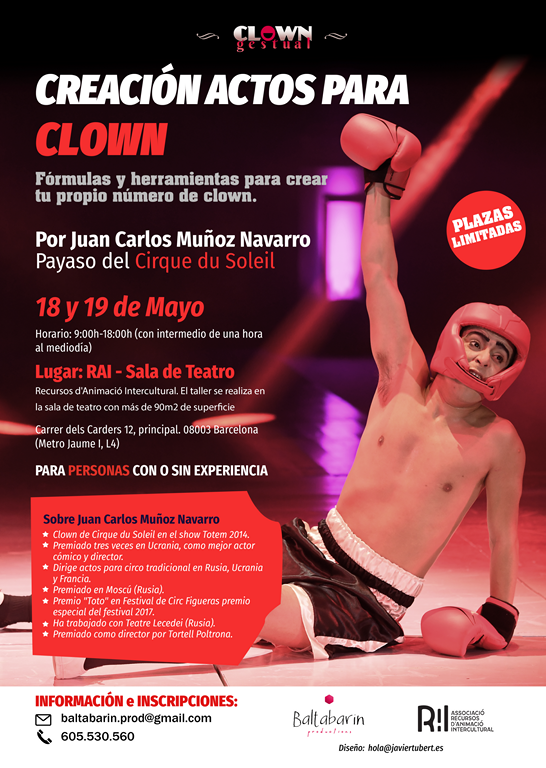 PapallonaCircus's tweet photo. 🤡Faltan tan solo 2 semanas para el "Taller de creación: actos para #clown" de Juan Carlos Muñoz Navarro #Baltabarin.
⭐️18 y 19 de Mayo
⏰16'
📍 @RAIassociacio
💸 220€ (con el código promocional #PapallonaCircus➡️187€).
🔴 INSCRIPCIONES: https://t.co/FYVSQfGHtz https://t.co/s3nQ27ukkW