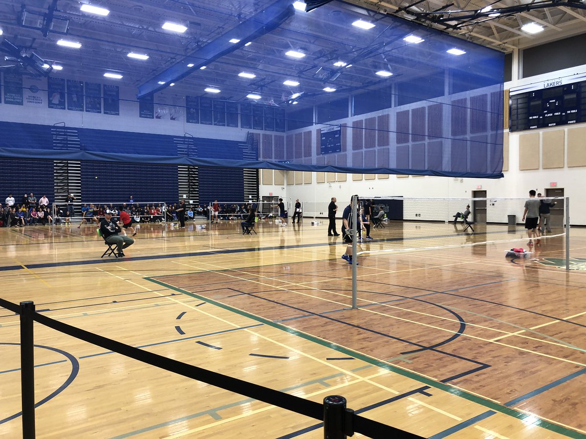 Men’s singles under way @OFSAA  @OFSAABadmnton  #OFSAAbadminton2019  <a href="/NipissingU/">Nipissing University</a>  <a href="/EspODYSSEE/">Phénix</a>