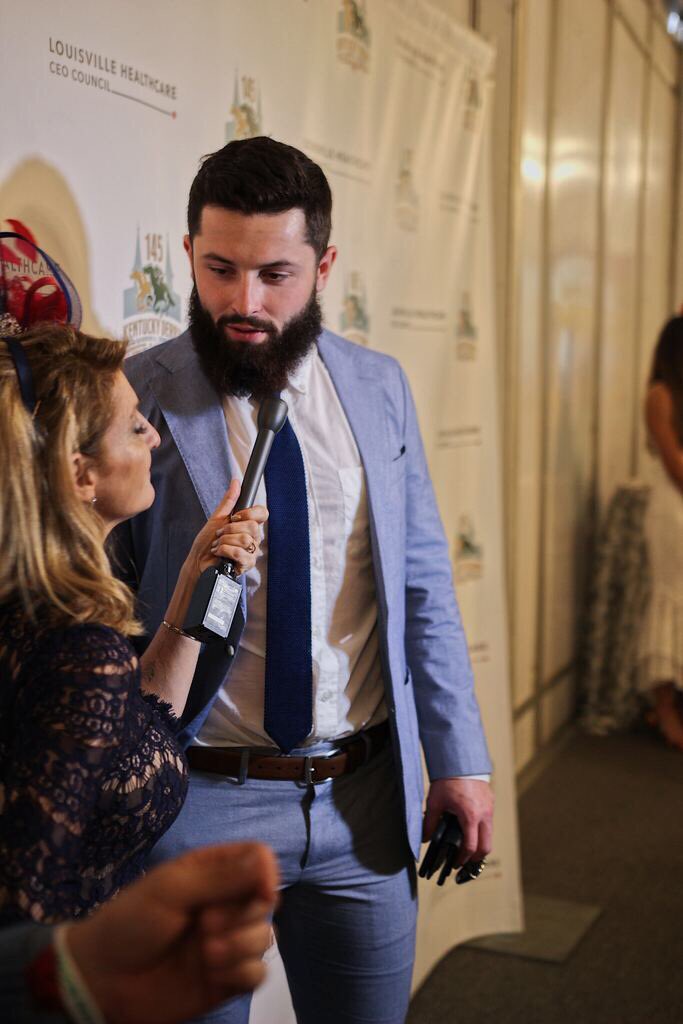 .<a href="/bakermayfield/">Baker Mayfield</a> lookin’ good on the #KentuckyDerby red carpet 👌