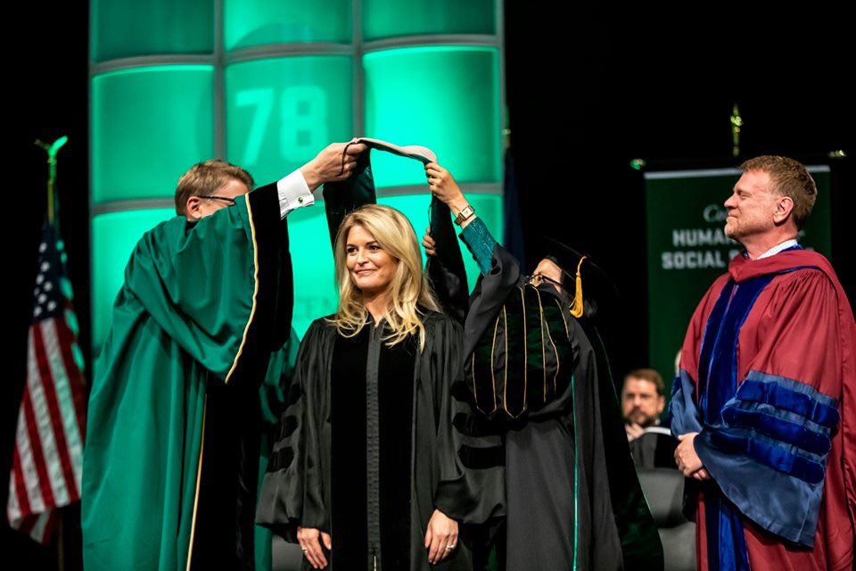 Thank you to @UVU @uvu_president @laborandhonor @elainesdalton for the Honorary Doctorate in Business. I am a proud Wolverine and will work to bring honor to the university. I am humbled and grateful. And my kids now call me Dr. J. 😂 #uvugrad #uvu #honorarydoctorate
