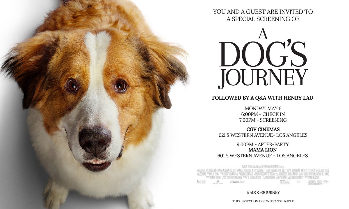 sjworld's tweet photo. 💙 RSVP to attend a screening of #ADogsJourney on May 6th! https://t.co/ddLmFhgKEZ

Our staff will be on-site to pass out support banners &amp; photocards. Let's all enjoy &amp; spazz over Henry's acting. Have you thought of any questions to ask him?

Arrive early to secure your spot! https://t.co/30NnX4X1Nx