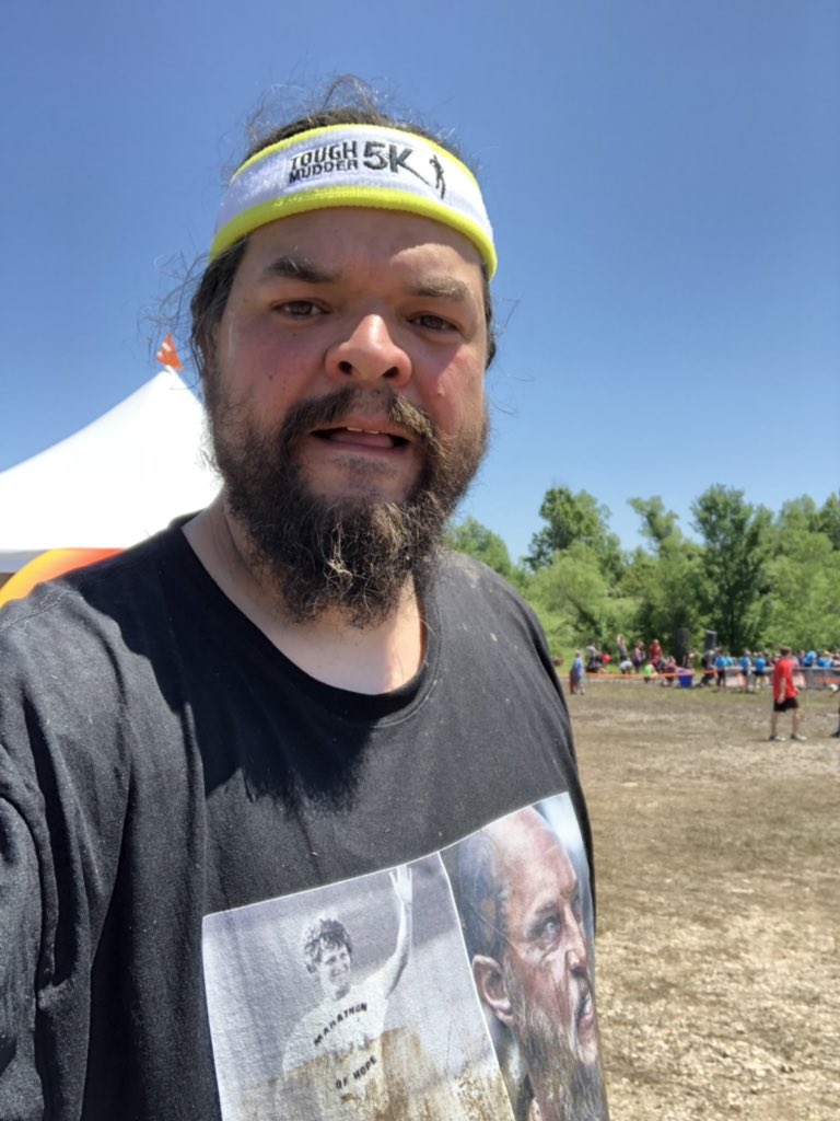 JetTejano's tweet photo. 3 miles 13 obstacles. #toughmudder19 is in the bag. Recovering from two blown knees and I did it. #workharderthantheotherguy @RealDDP @DDPYoga #bang #selfhigh5 #LoboSolo 🐺 https://t.co/2SttmtTP9N