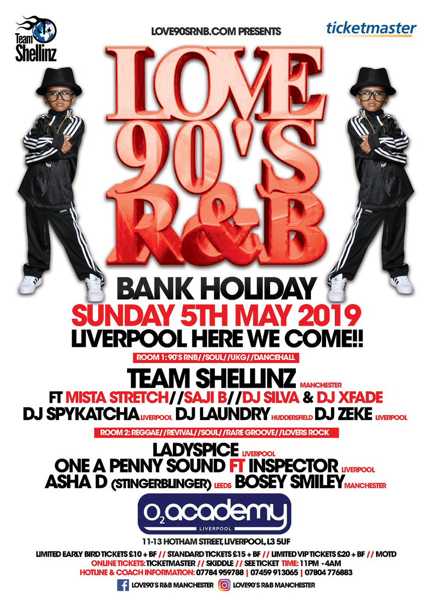 MistaStretchUK's tweet photo. @Love90Srnbmcr Love 90s goes to Liverpool 5/5/19 02 Academy Liverpool. Tickets at @TicketmasterUK https://t.co/nLV48An8Hb
#love90srnb #love90s #02liverpool #rnb #90srnb #90shiphop #raregrooves #soul #reggae #dancehall #ukg https://t.co/ebuP6K5ZTf