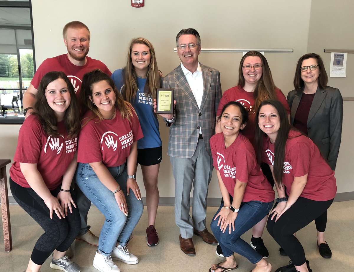 VTSandsman's tweet image. Laura &amp;amp; I were thrilled to be in the audience when @4HBappinRapper of @CollegeMentors announced that @CMFK_VT won Chapter of the Year for 2019! Congratulations, and #GoHokies!