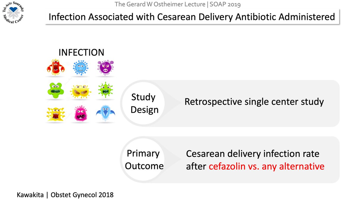 Ron_George's tweet photo. Cephalosporin (1st generation) 60 min prior to skin incision for cesarean delivery

Azithromycin for urgent cesarean delivery

Clindamycin + Gentamycin alternative e.g. significant penicillin allergy

Vaginal cleansing not yet recommended...yet

#SOAPAM2019  @CarolynWeiniger https://t.co/FpFufTWWjm