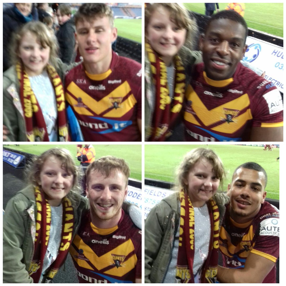 DancerTDS's tweet photo. Eviebean had a great time at the @Giantsrl game yesterday. Thank you to Akuila Uate, Ukuma Taʻai, @suaiaandfai, @LeemoKruise, Sebastine Ikahihifo, @InnesSenior, @J_mcGillvary, @adamob93 &amp; @darnel_mcintosh for taking the time to give a huge fan a cuddle 😍 https://t.co/FtzsZYwrZR