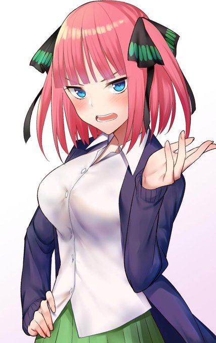 不踏さんがTwitterに投稿した中野二乃(五等分の花嫁)のイラスト。