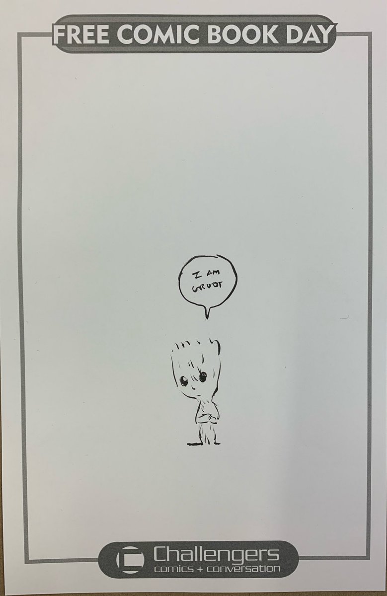 I drew a baby Groot for a kiddo on #FCBD @Challengers 