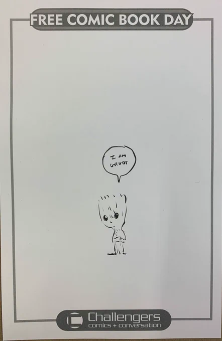 I drew a baby Groot for a kiddo on #FCBD @Challengers 