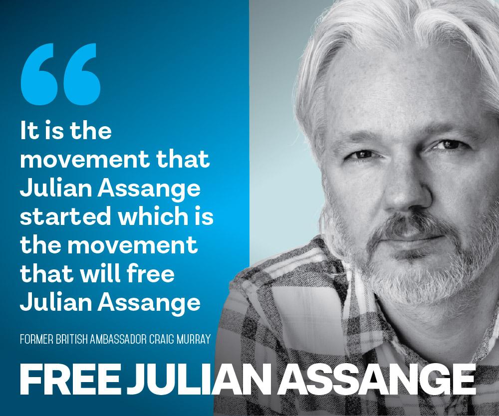 SomersetBean's tweet photo. "It is the movement that Julian Assange started that is the movement that will free Julian Assange"—@CraigMurrayOrg https://t.co/e0qeCy12Pc #FreeAssange https://t.co/PBxTD8vROA