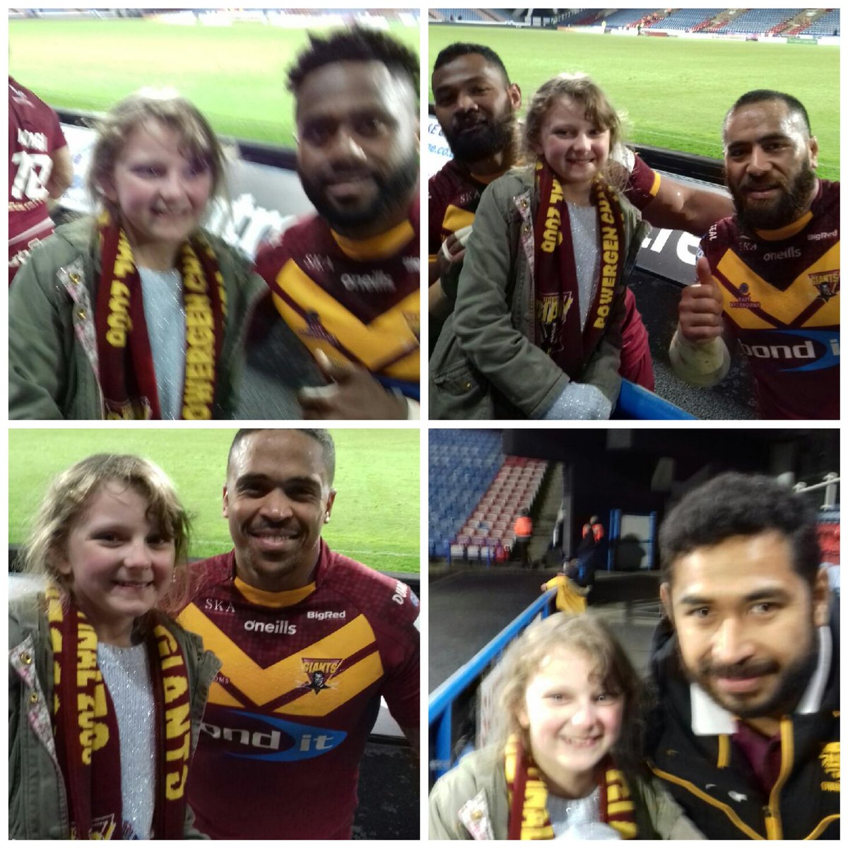 DancerTDS's tweet photo. Eviebean had a great time at the @Giantsrl game yesterday. Thank you to Akuila Uate, Ukuma Taʻai, @suaiaandfai, @LeemoKruise, Sebastine Ikahihifo, @InnesSenior, @J_mcGillvary, @adamob93 &amp; @darnel_mcintosh for taking the time to give a huge fan a cuddle 😍 https://t.co/FtzsZYwrZR