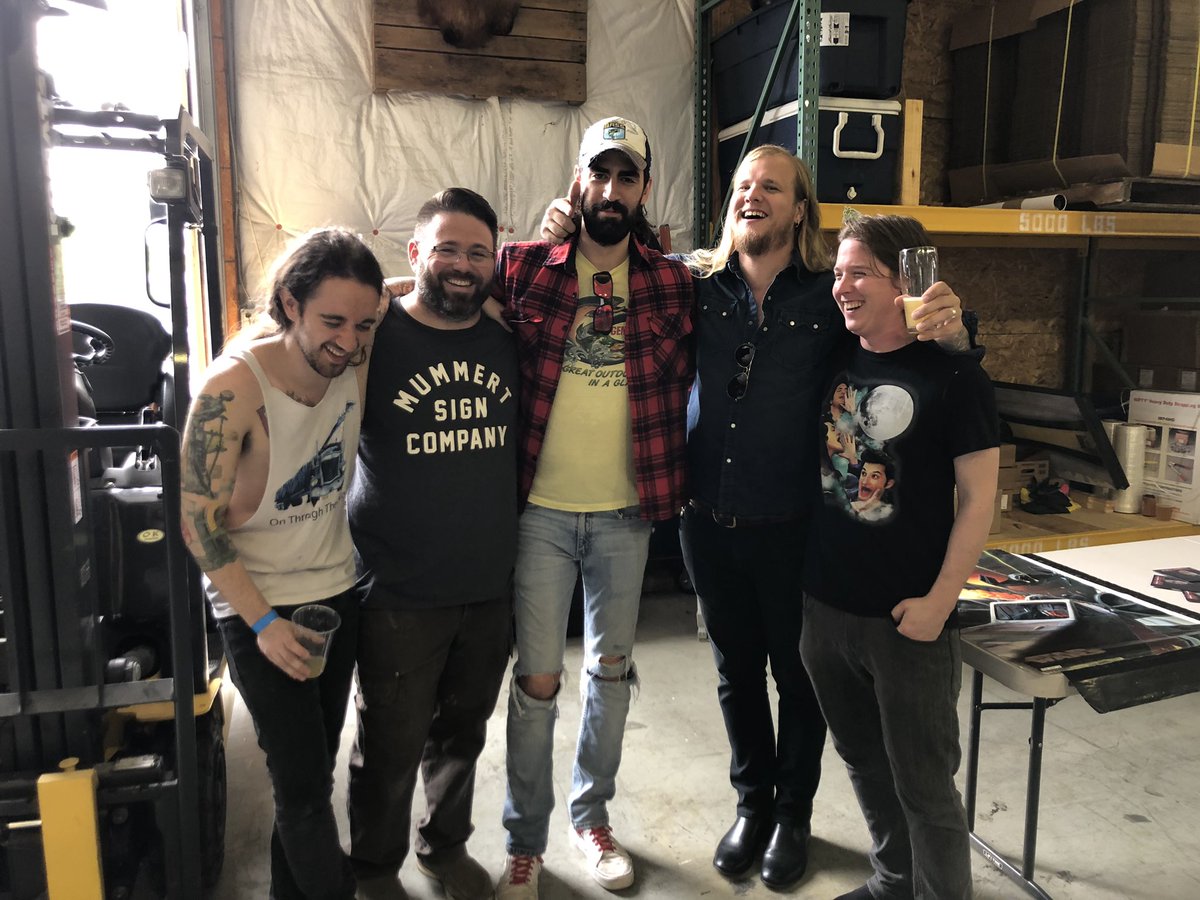 kingbuffaloband's tweet photo. Ran into some old friends at @southcountybrewing. We play Philly TONIGHT at @kungfunecktie_bar. Early show, doors at 7, tunes at 7:30. This show ends by 10pm. See you there!!! #kingbuffalo #southcountybrewing #thesword #kyleshutt #doomsideofthemoon #psychrock #stonerrock https://t.co/ei475dbQqE