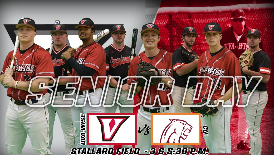 It's Senior Day for @UVaWiseBaseball! 

🆚 Concord University
📍 Stallard Field 
⌚ 3 &amp; 5:30 PM 
📉 bit.ly/2FfJ2bK  
💻 bit.ly/2gynUAR  #GoCavsGo