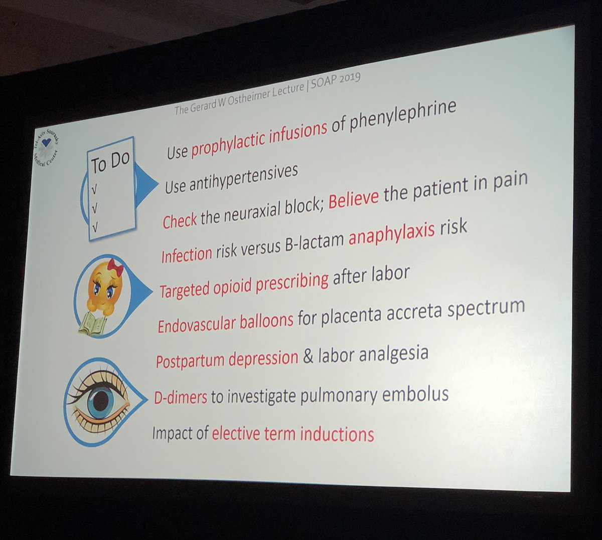 cmdelgadou's tweet image. Amazing Ostheimer lecture @CarolynWeiniger! Things to do, things to study and things to keep an eye out for! #OBAnes #SOAPAM2019 @SOAPHQ