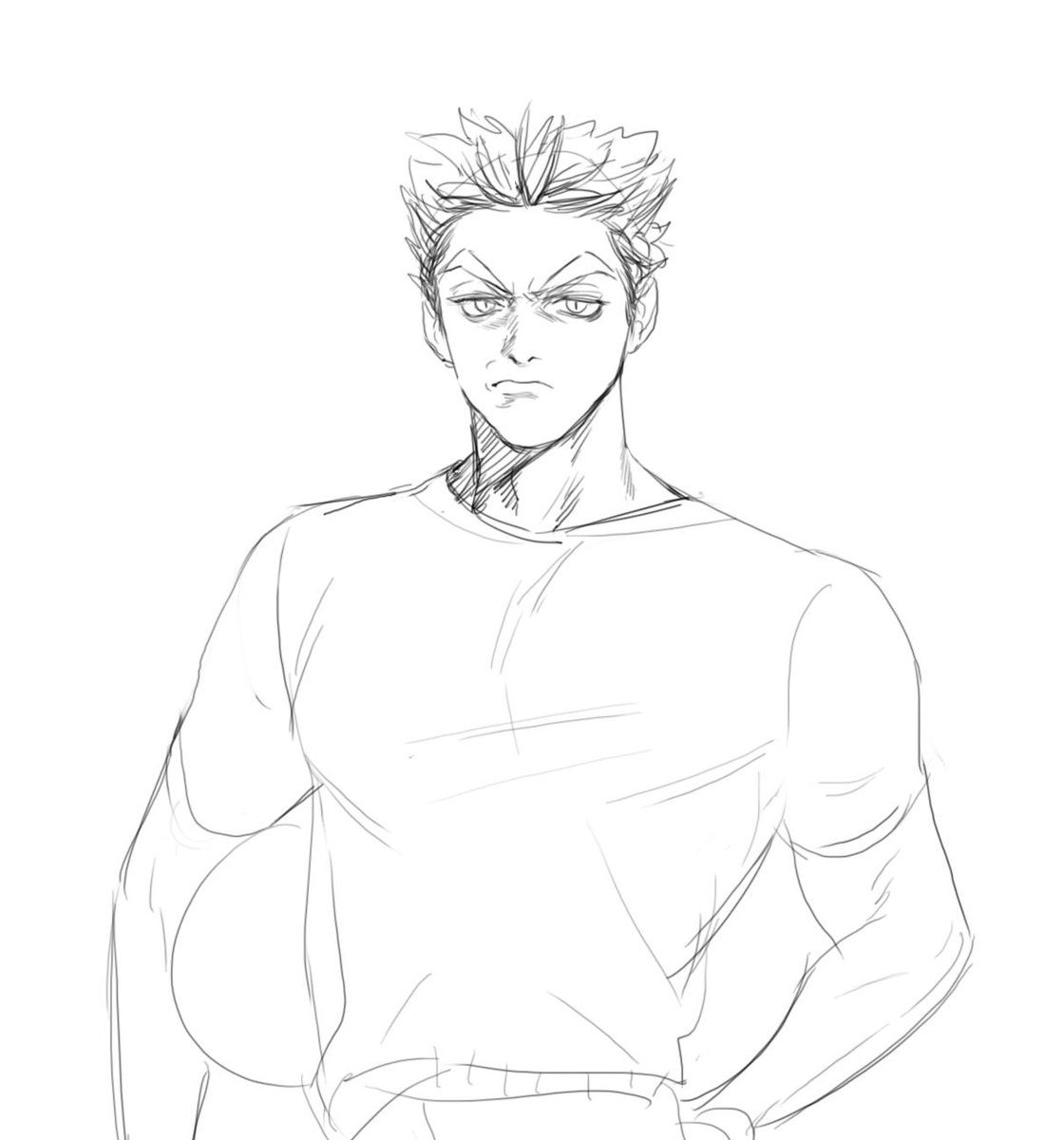 크로키하다가 이 표정 보쿠토한테 찰떡일것 같아서,. 삐짐이상 빡침이하