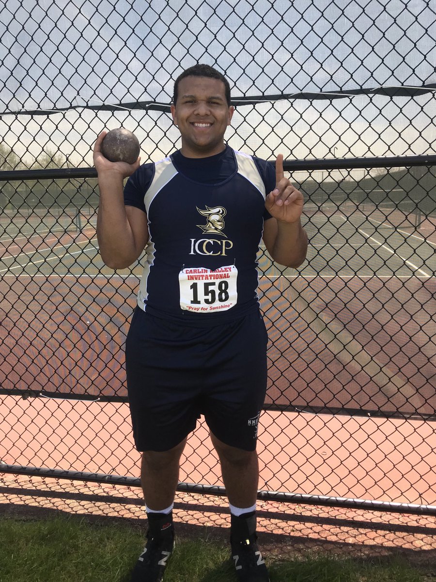 Class A champion at Nally Invitational Michael Johnson nears 59 year school record with put of 48’7.5”...4 inches to go!