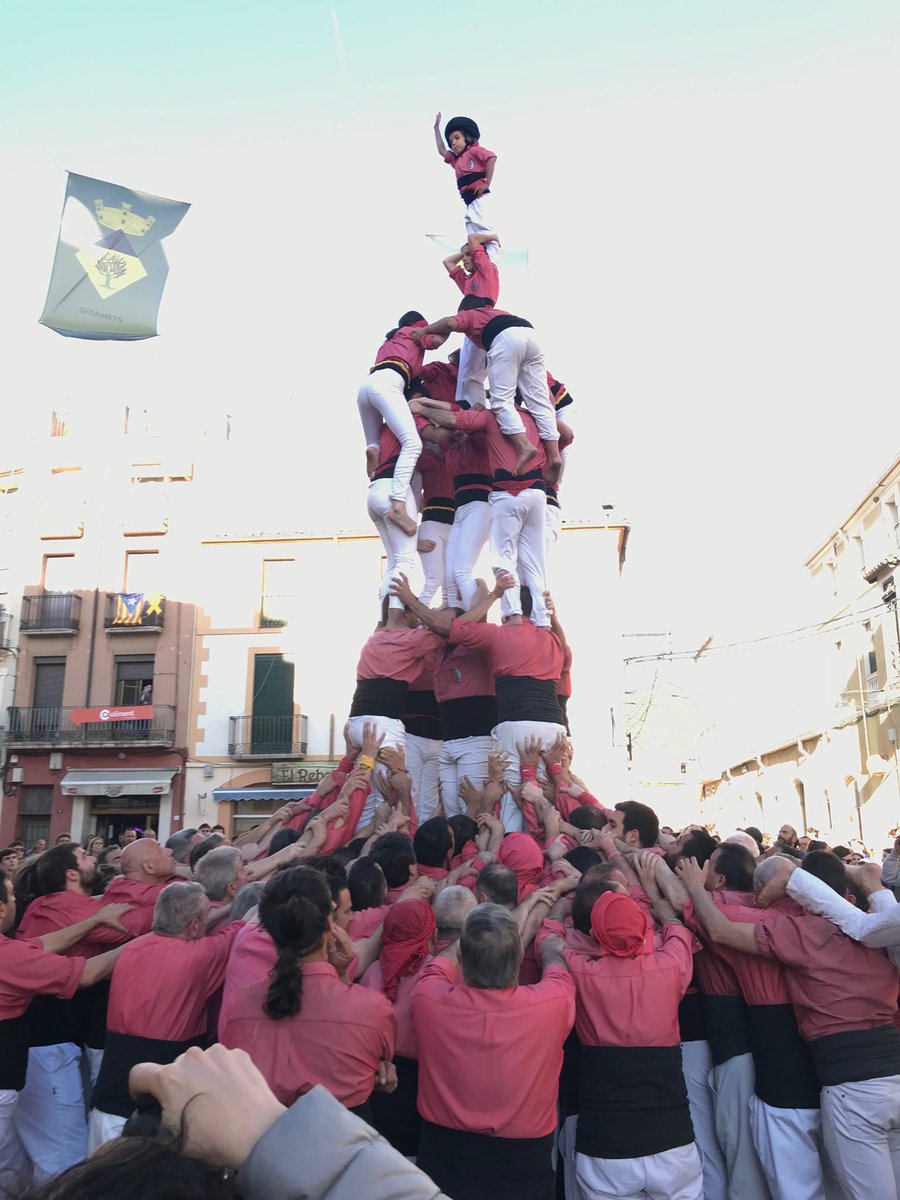 This evening we built our #HumanTowers in Falset. We completed two 8-level and two 7-level towers. #castellers