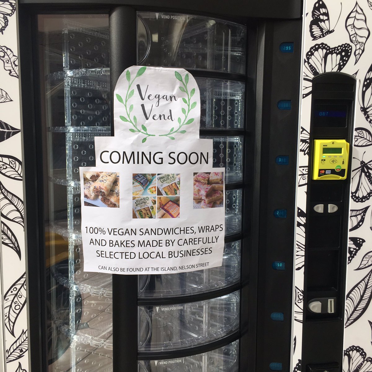 Minimum_Impact's tweet photo. Tbt when I first saw this awesome vegan vending machine appear in the shopping centre in Bristol . It’s now fully stocked! Viva la vegan revolution! #veganlife #bristolvegan #bristolbloggers https://t.co/0KTDObnkZK