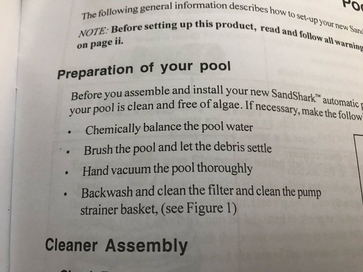 Blk_Dolphin's tweet photo. The balls it takes to instruct you to clean your pool completely before using the automated pool cleaner you just purchased.  #3DimensionalChess https://t.co/XIM49IAdHX