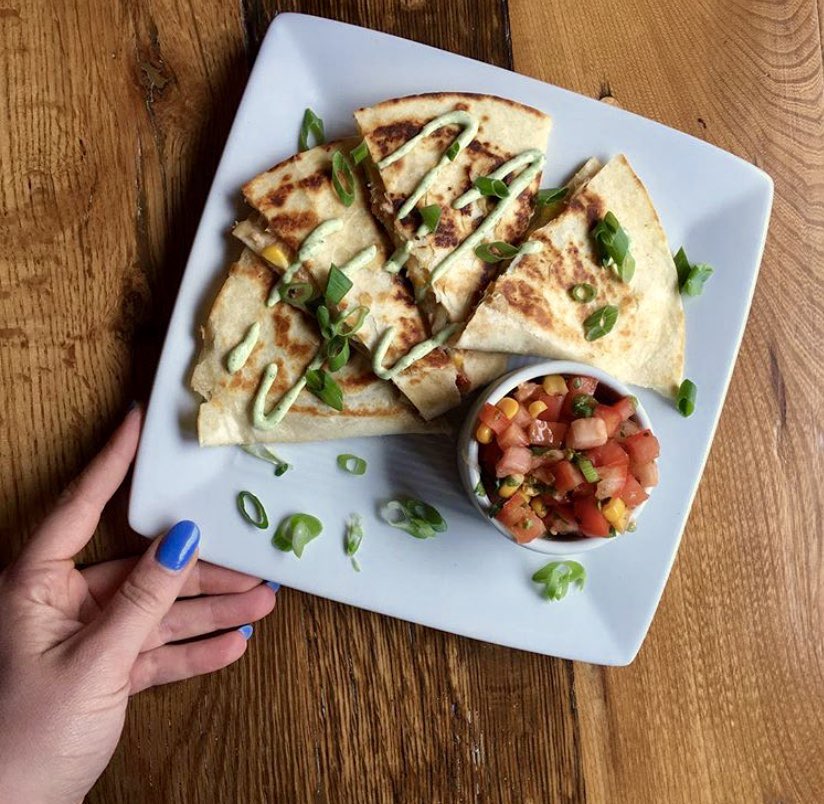 Pastabilities82's tweet photo. One of our specials on our weekend long Cinco de Mayo menu: Crab-Corn Quesadilla with Fresh New Zealand crab, Roasted corn, Monterey Jack, Cilantro, Lime Crema &amp; Pico de Gallo https://t.co/GFS9L6Hf4S