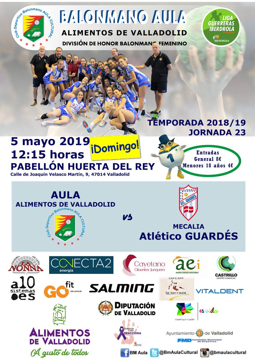 BmAulaCultural's tweet photo. Mañana domingo, 12:15, Huerta del Rey, partidazo en la élite contra @Atlguardes_ofic . Y por 1€ sorteo con @ehvoila @LAsNONNA #CasaBienve #Buenosdias @BodegasMenade @ZvmoValladolid #LCCasual #NailsFactory y homenaje al CD Universitario de hace 29 años.¿Hay quién dé más?Imposible https://t.co/z0H098lpEy