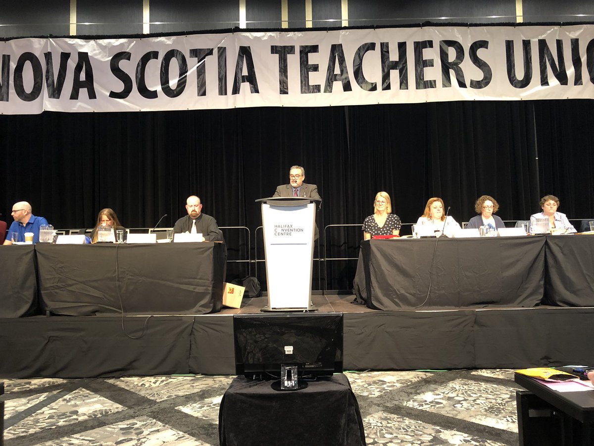 Proud to bring thoughts and greetings to #NSTU2019 on behalf of the @CanTeachersFed