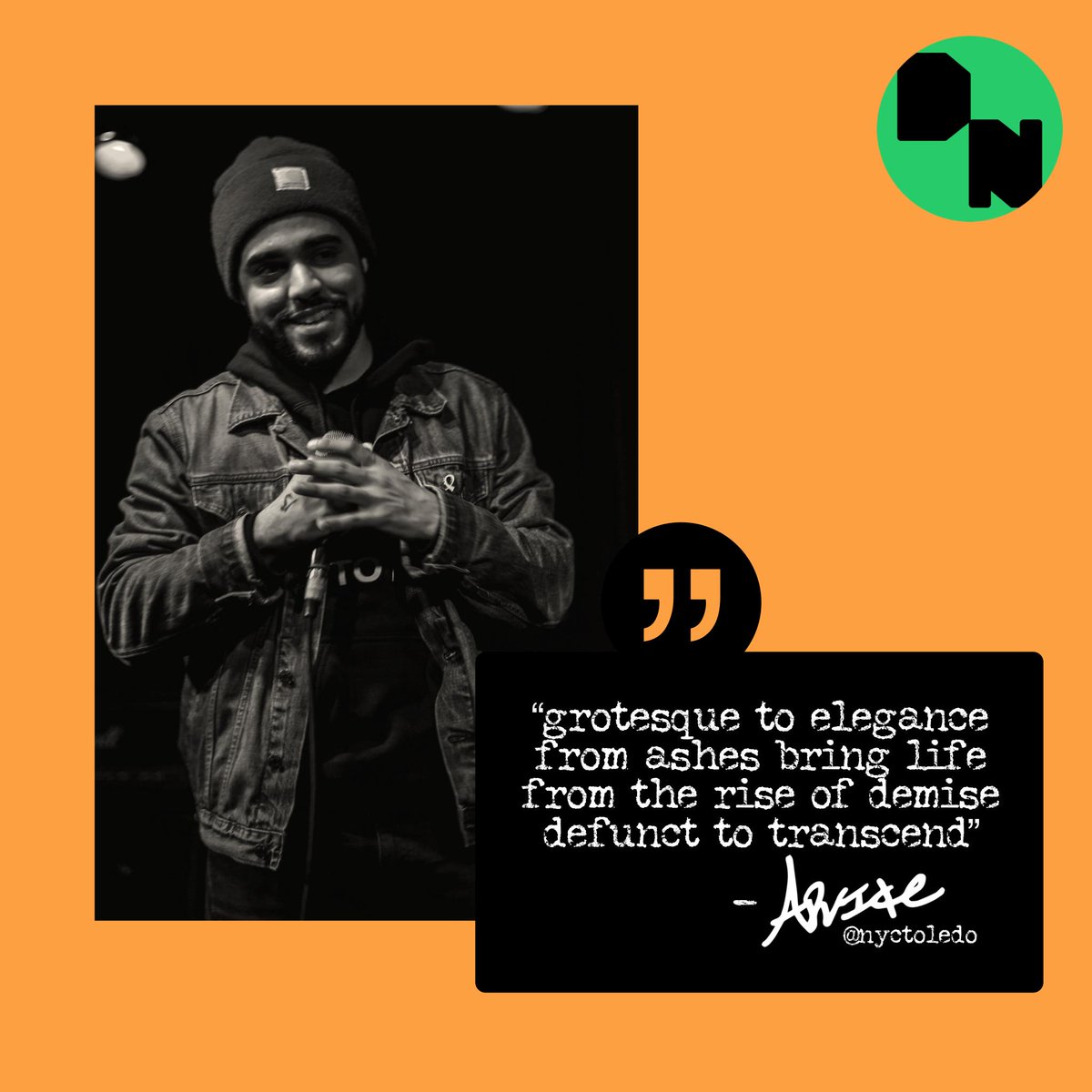 Discernation's tweet image. Poems by Bronx emcee and poet NYC Toledo coming soon to Discernation.com

#poetry #POEMS #PoemADay #rapper #NYC #ArtistOnTwitter #artistoninstagram #creativity