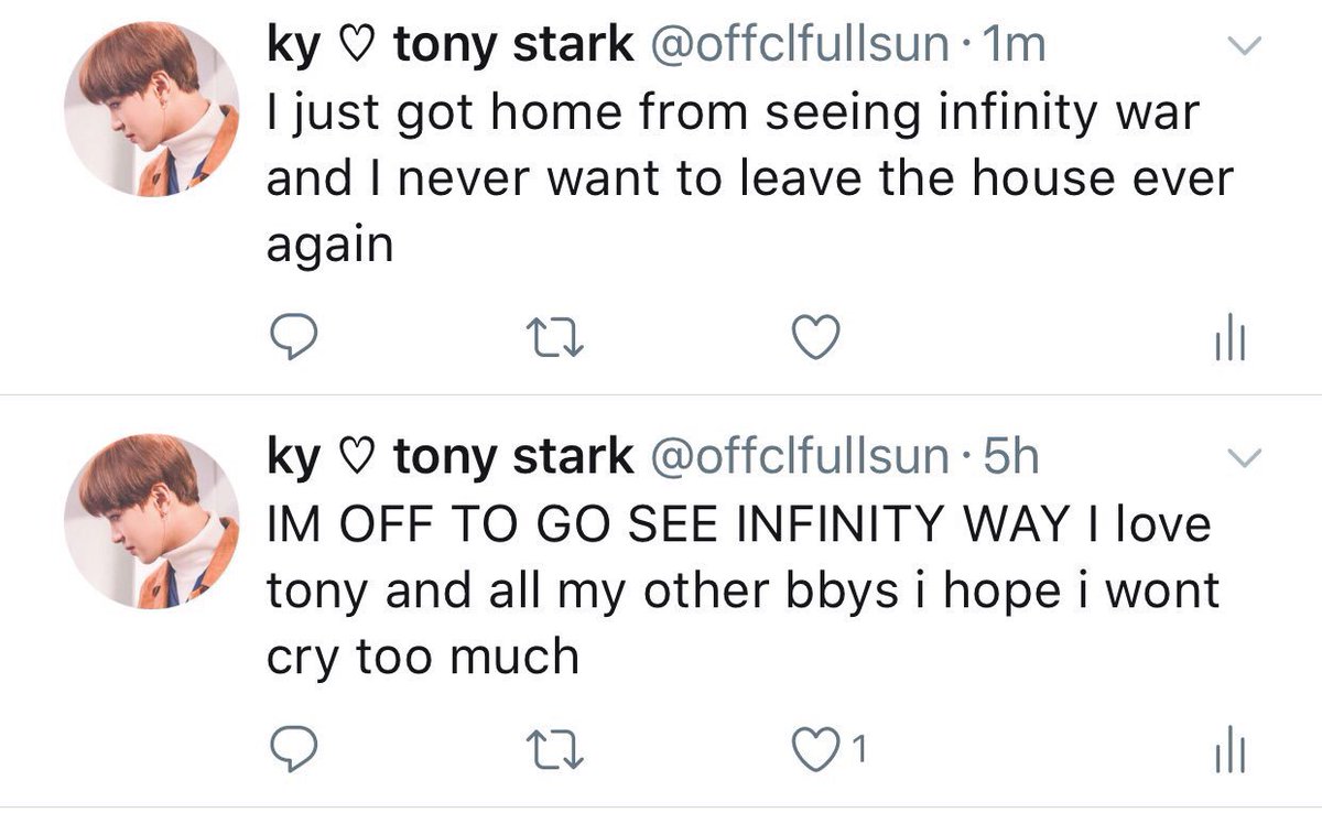 offclblackwidow's tweet image. i had a screenshot on my phone of my infinity war tweets im wheezing