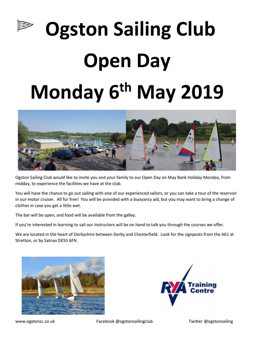 It will be the <a href="/Ogstonsc/">Ogston Sailing Club</a> Open Day on Bank Holiday Monday starting from midday.  Hopefully you can join us!