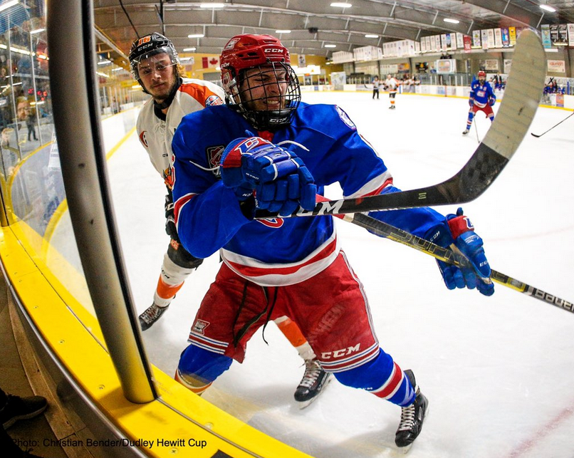 After 2 periods of play in a highly entertaining #CJHL_DHC final, the <a href="/OakvilleBlades/">Oakville Blades</a> (<a href="/OJHLOfficial/">OJHL</a>) hold a narrow 1-0 lead on <a href="/lumberjacks2017/">HEARST LUMBERJACKS</a> (<a href="/NOJHL/">NOJHL</a>). Photo credit: <a href="/BenderPhoto/">Bender Photography</a> DHC / <a href="/ojhlimages/">OJHL Images DOP</a>