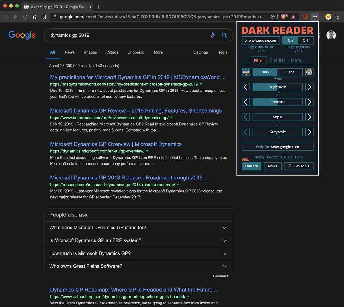 vaidymohan's tweet image. #BraveBrowser with #DarkReader. Thanks @brave &amp;amp; @darkreaderapp! Awesome job, guys.