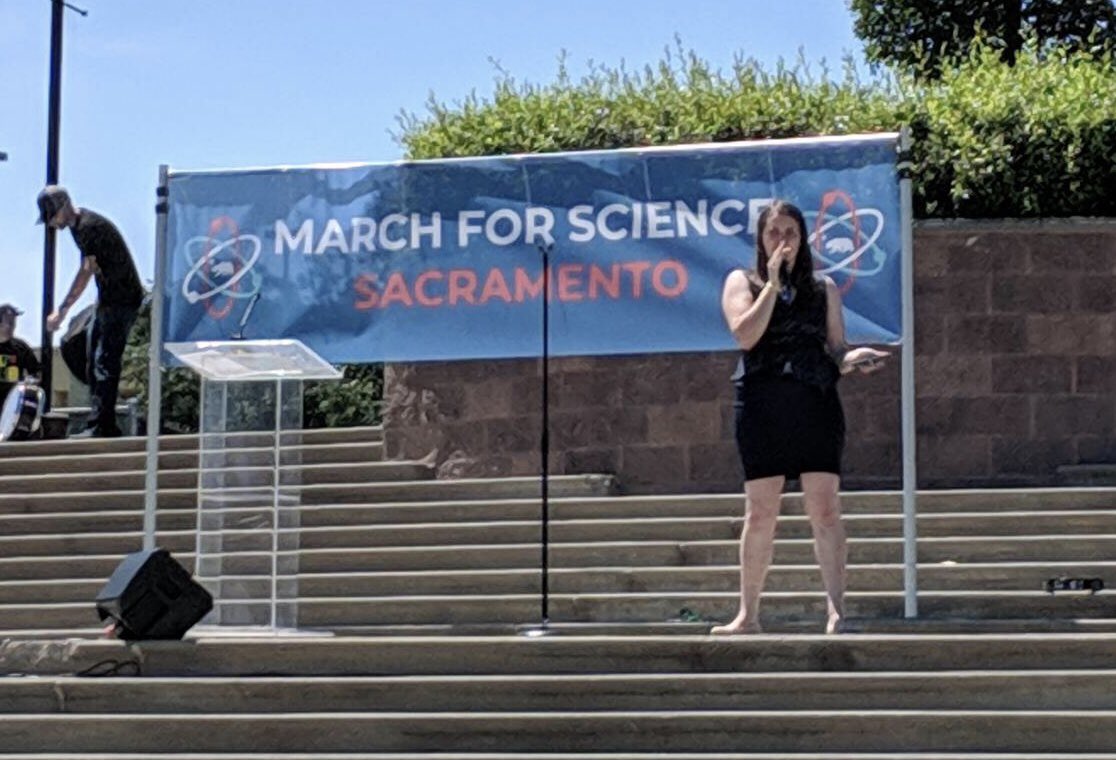 capsscientists's tweet image. #CAPS member @RaeVanderWerf was one of the featured speakers today at the Sacramento #MarchForScience! #ScienceMatters
