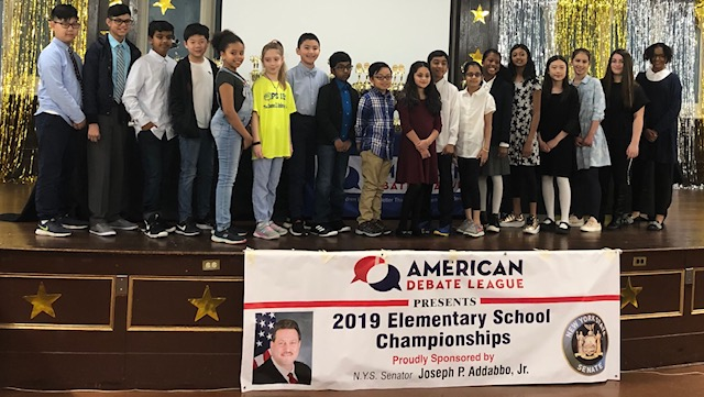 KevinBurke115's tweet photo. 1st Place again! Congratulations to our talented 5th Grade Debate Team. Thank you @PS91Q for hosting &amp; @SenJoeAddabbo @American_Debate for sponsoring this event. #Champions https://t.co/h4oOIJoK9H