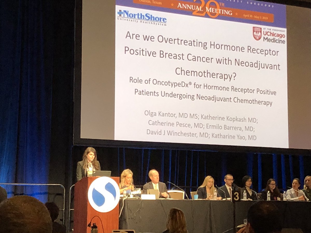 Great talk by @OKantorMD on using OncotypeDx in the neoadjuvent setting! @uchicagosurgery @NorthShoreWeb #ASBrS19