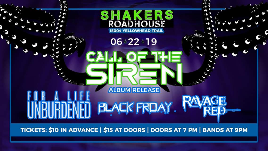 call_siren's tweet image. Holy friggen fack! Join us Saturday, June 22nd at Shaker's Roadhouse with For A Life Unburdened, Black Friday, and Ravage Red as we unleash our new album "The Void"! #yegmetal #yegevent #metalfans