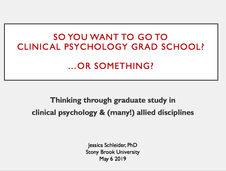 JSchleiderPhD's tweet photo. Per student interest, my last Abnormal Child Psych class will focus on grad school in clinical psych &amp; allied fields (differentiating degrees, prepping to apply, etc) 

If my undergrads were interested in this, others might be too—so, slides posted here! https://t.co/hQ3nzwA9U8 https://t.co/LE9xxI9n7C