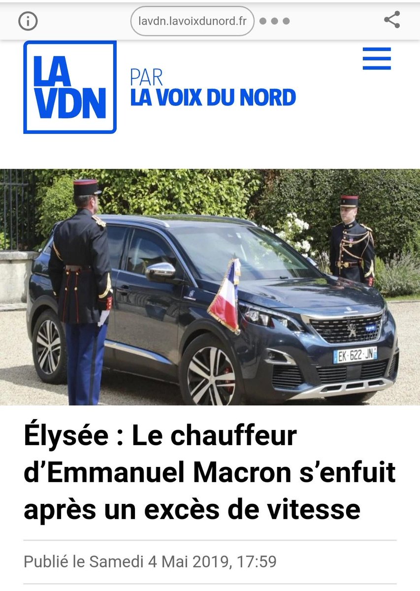 Le chauffeur de Macron fait un délit de fuite après un excès de vitesse. Il est toujours en poste...